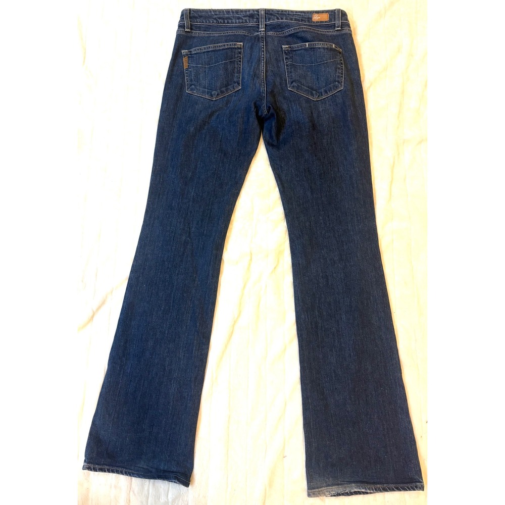 Paige Premium Denim Womens Dark Wash Bootcut Jeans Blue Size 31 Stretch Low Rise - Picture 14 of 16